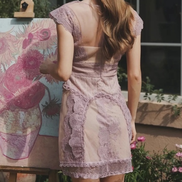 Delicate Purple Lace Dress - Picture 2 of 4
